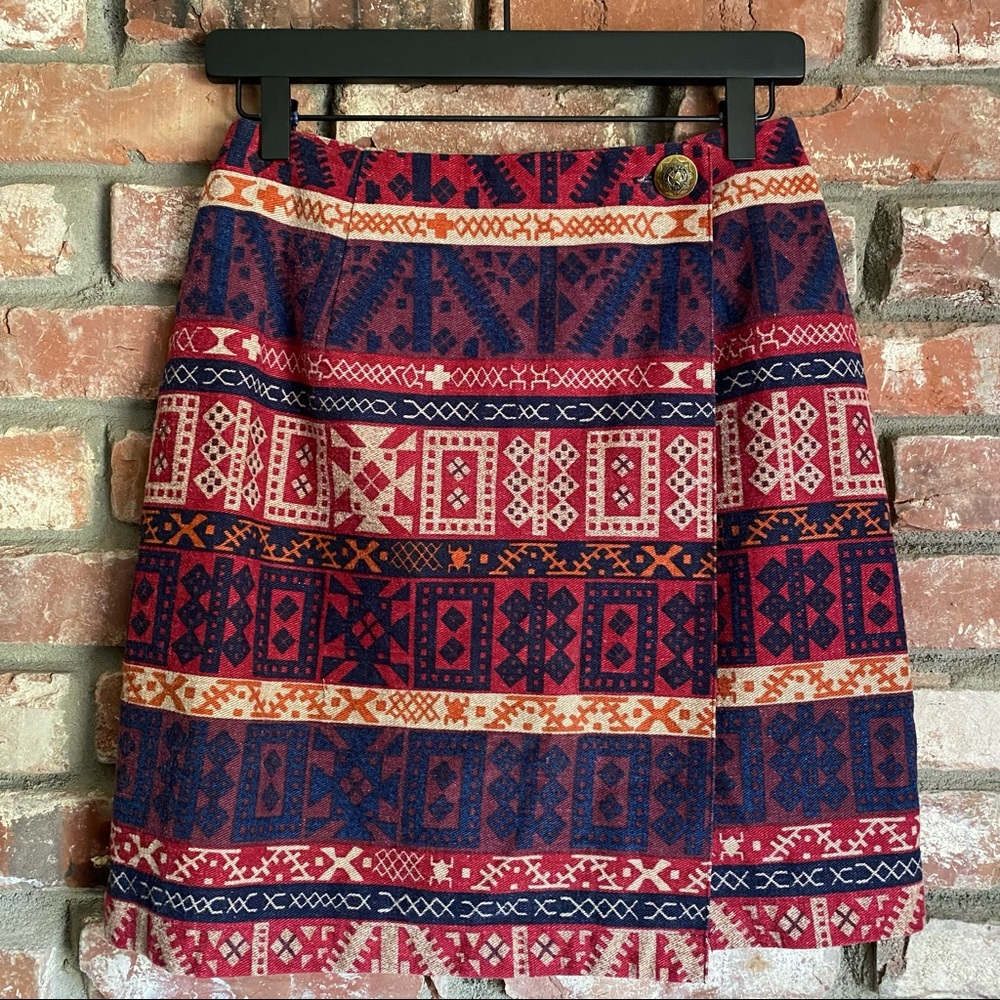 Cambridge Dry Goods Wrap Skirt Western Aztec Print